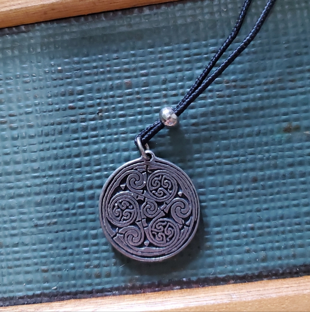 Silver Celtic Triskele Pendant Necklace, 18", Made in Ireland